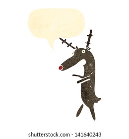 Retro-Cartoon-Hirsch mit Sprachblase
