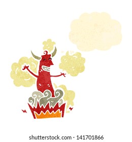 retro cartoon devil appearing