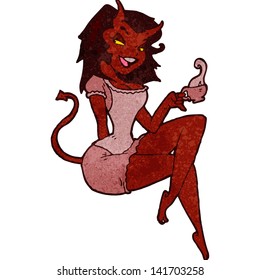 retro cartoon devil girl