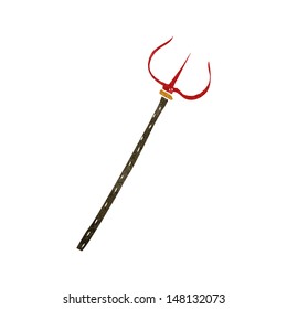 retro cartoon devil pitchfork