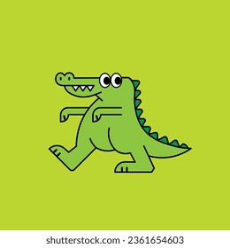 Retro cartoon dinosaur character, food product mascot design. Vector illustration
