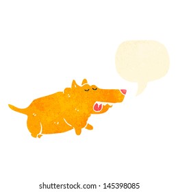 retro cartoon dog with speech bubble