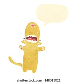 retro cartoon dog with speech bubble