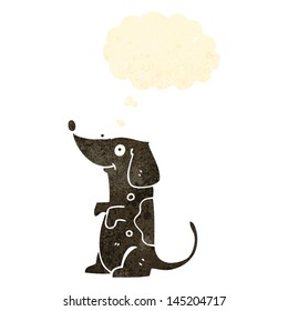 Retro-Cartoon-Hund mit Denkblase