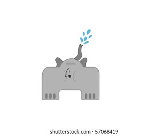 retro cartoon drawing of an elephant