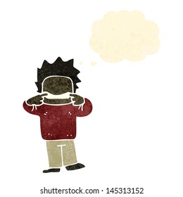 retro cartoon drawing of a man pulling a face