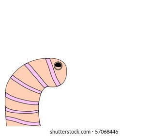 retro cartoon drawing of a worm
