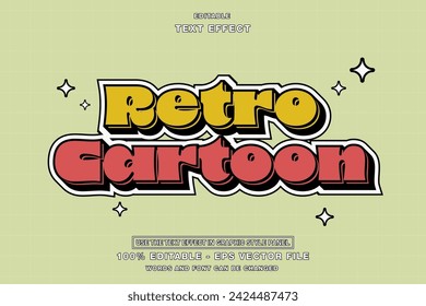 Retro Cartoon Editable Text Effect Template Design mit 3D-Stil Verwendung für Business-Marke und Logo