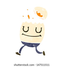 retro cartoon egg character