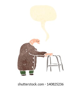 retro cartoon elderly man