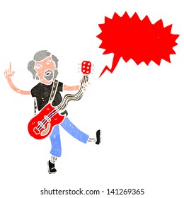 retro cartoon electric guitar player