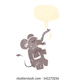retro cartoon elephant with speech bubble