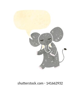 retro cartoon elephant with speech bubble