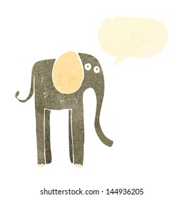 retro cartoon elephant with speech bubble