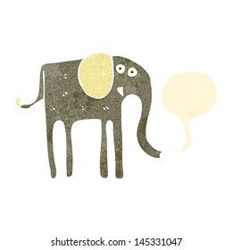 retro cartoon elephant with speech bubble