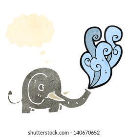 retro cartoon elephant with thought bubble