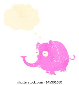 retro cartoon elephant with thought bubble