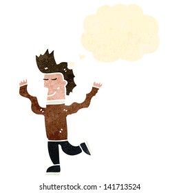retro cartoon excited man