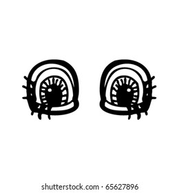 ojos retro de dibujos animados