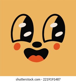 Retro cartoon face and 30s comic book character. Traditional vector emotion elements. Vintage character maker for trend illustration.