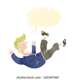 Retro-Cartoon fallender Mann