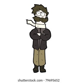 retro cartoon fighter pilot