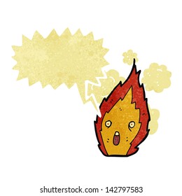 retro cartoon fire character