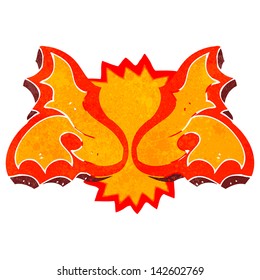 retro cartoon fire decorative element