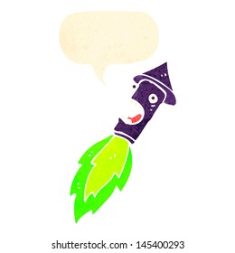 retro cartoon firework with speech bubble