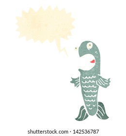 peces de dibujos animados retro