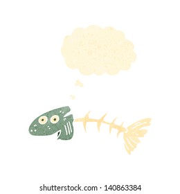 retro cartoon fish bones