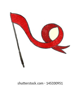 retro cartoon flag waving