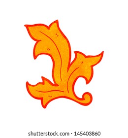 elemento decorativo de llama de dibujos animados retro