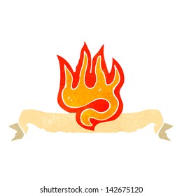 retro cartoon flaming scroll