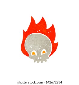 retro cartoon flaming skull symbol