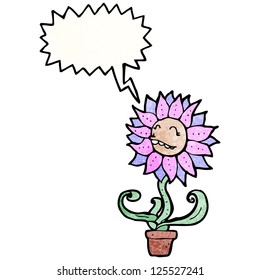 retro cartoon flower