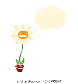 flor de dibujos animados retro