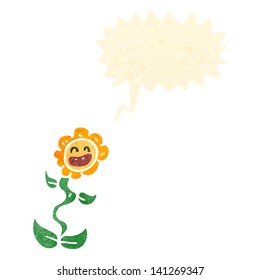 flor de dibujos animados retro