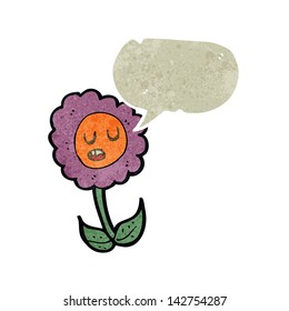 flor de dibujos animados retro