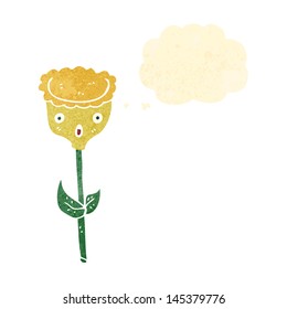 flor de dibujos animados retro