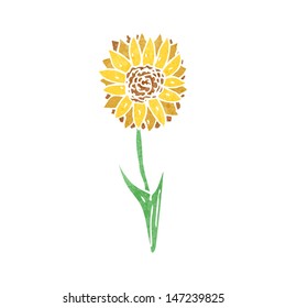flor de dibujos animados retro 