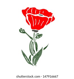 retro cartoon flower