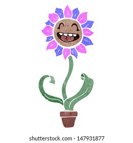 flor de dibujos animados retro