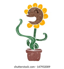 retro cartoon flower