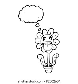 retro cartoon flower sticking out tongue retro cartoon flower sticking out tongue