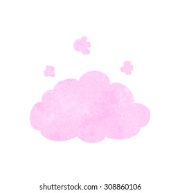Retro Cartoon Fluffy Pink Cloud Stock Vector (Royalty Free) 308856095