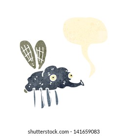 mosca de dibujos animados retro