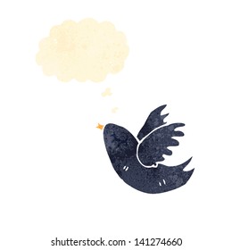 retro cartoon flying bird