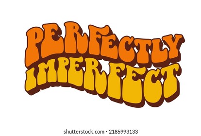 Retro Cartoon Font With Colorful Perfectly Imperfect Groovy Lettering On White Background. Abstract Lettering. Groovy Retro Style Vector Illustration Design. Modern Font. Vector Drawing.