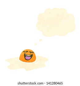 retro cartoon fried egg